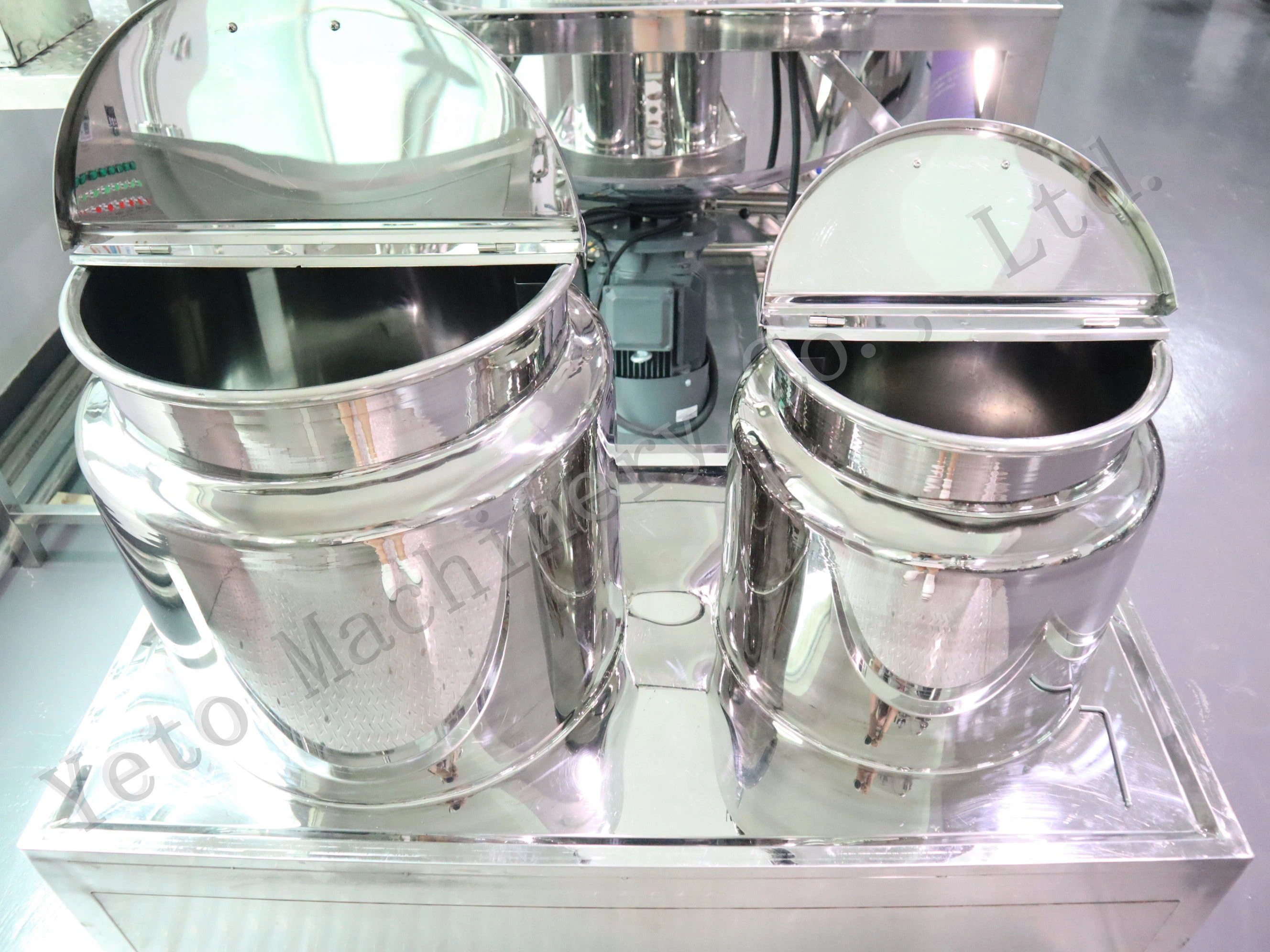Vacuum emulsifier homogenizer water and oil phases