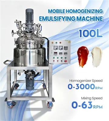 New Movable Small Type Vacuum Emulsifier Mixing Machine